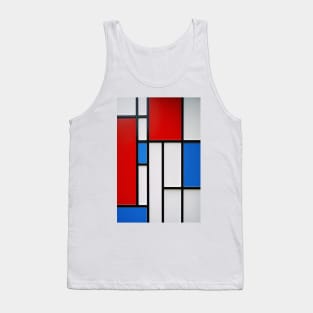 Mondrian Style - Red, White and Blue Tank Top